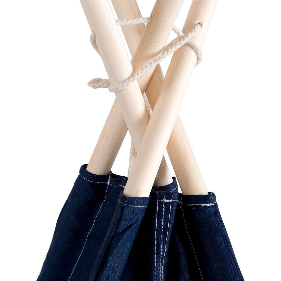 Thumbnail: 5' White & Blue Portable Indian Children Sleeping Dome Play Tent