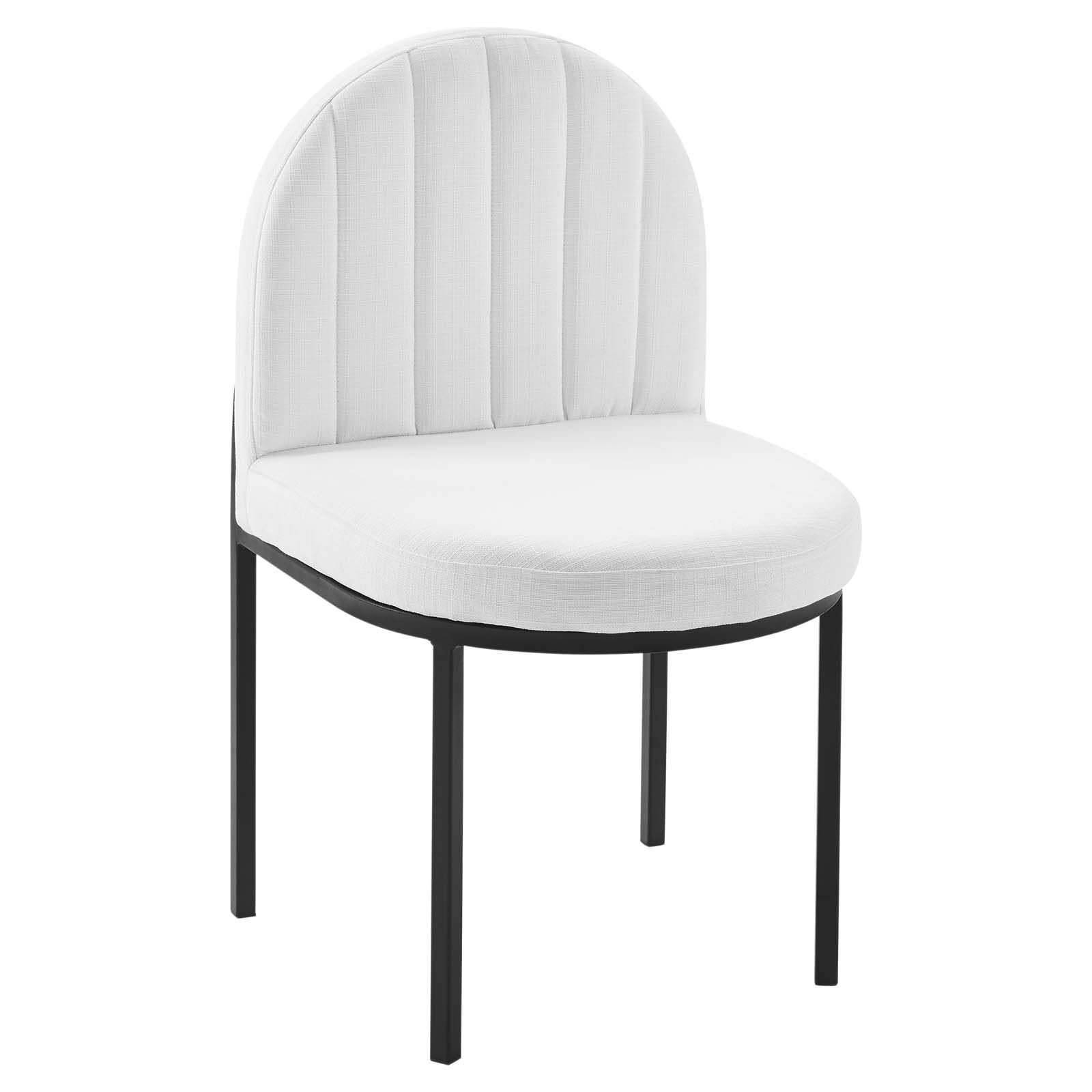 Isla Channel Tufted Upholstered Fabric Dining Side Chair EEI-3803-BLK-WHI By