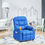 Thumbnail: PU Leather Kids Recliner Chair with Cup Holders and Side Pockets-Blue