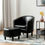 Thumbnail: Modern Accent Tub Chair and Ottoman Set with Fabric Upholstered-Black