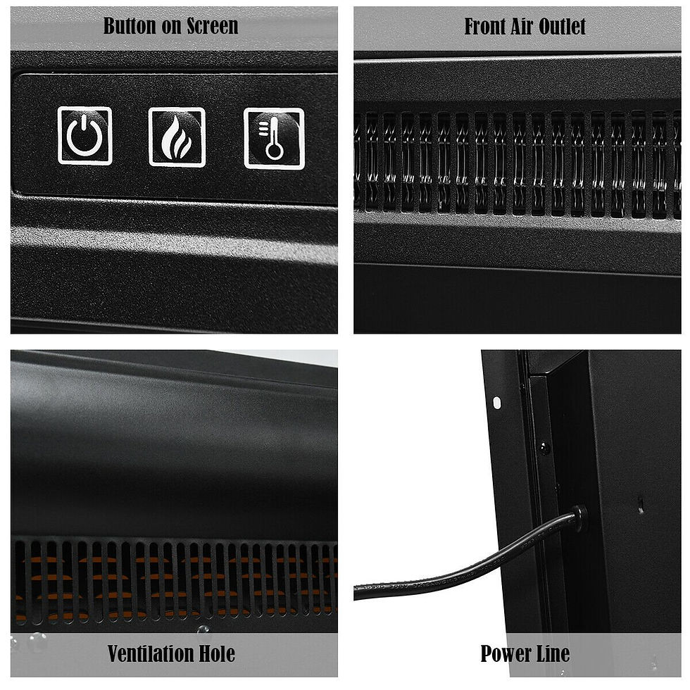 Thumbnail: 18" Electric Fireplace Freestanding & Wall-Mounted Heater Log Flame