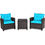 Thumbnail: Foldable Floor 6-Position Adjustable Lounge Couch-Blue