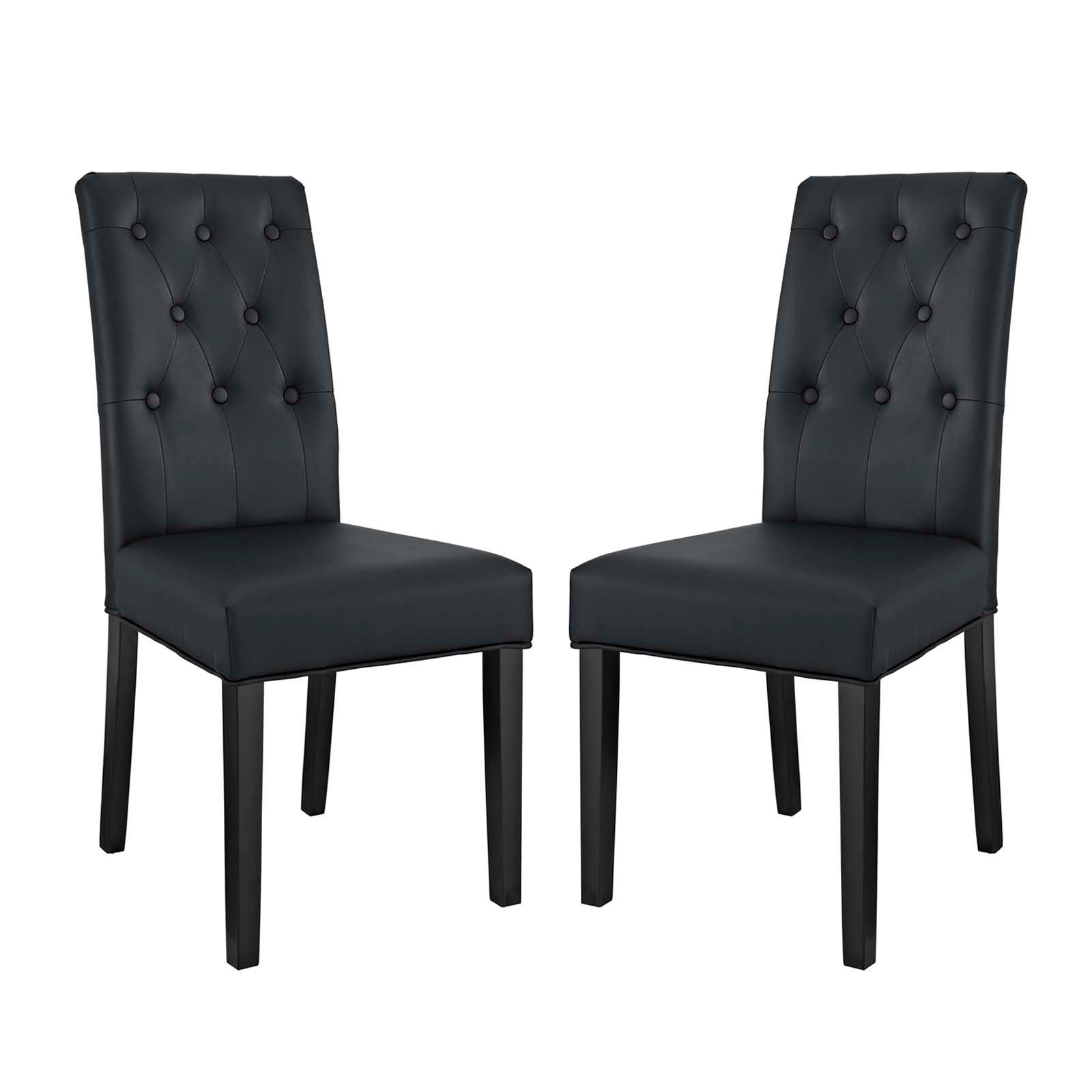 Confer Dining Side Chair Vinyl Set Of 2 EEI-3323-BLK