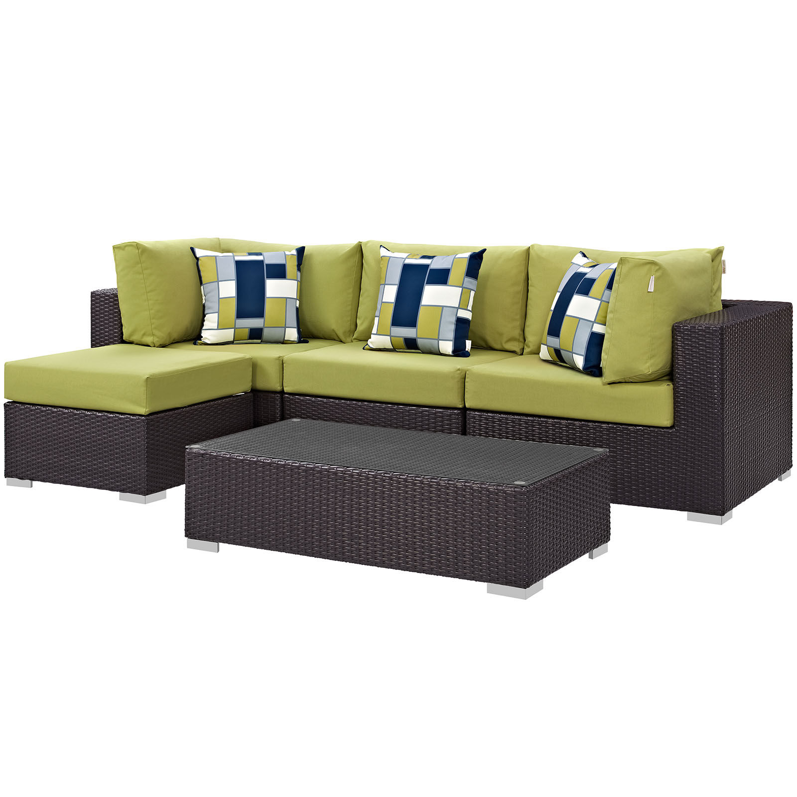 Convene 5 Piece Outdoor Patio Sectional Set