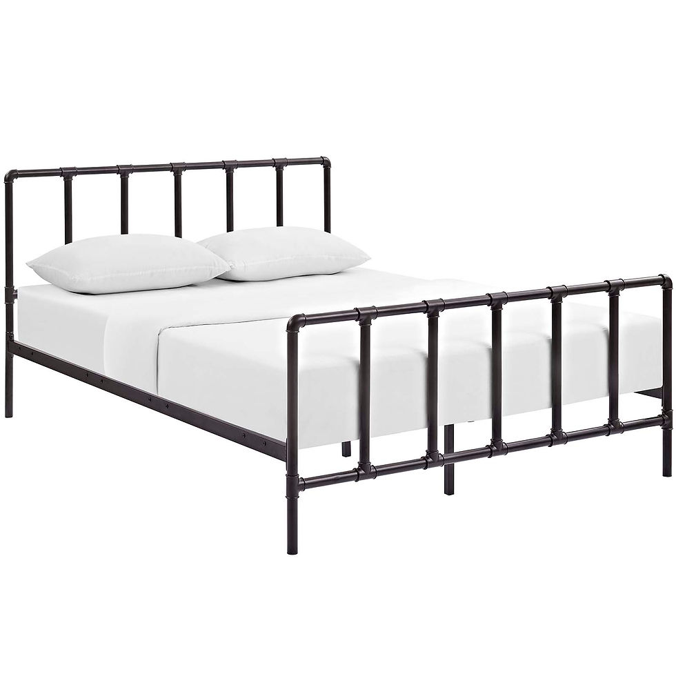 Dower Queen Stainless Steel Bed - Brown MOD-5437-BRN