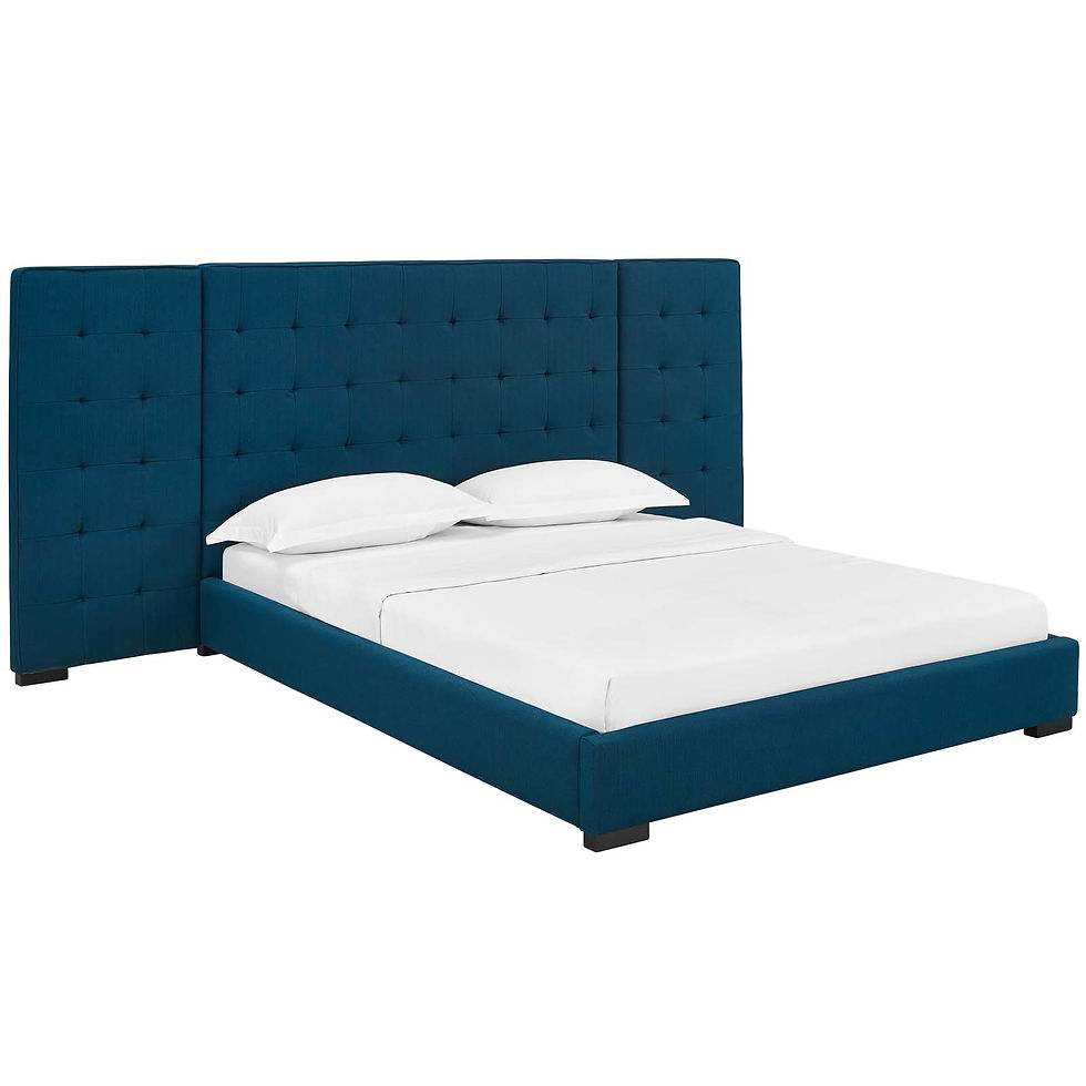 Sierra Queen Upholstered Fabric Platform Bed MOD 5818 AZU by Furniture