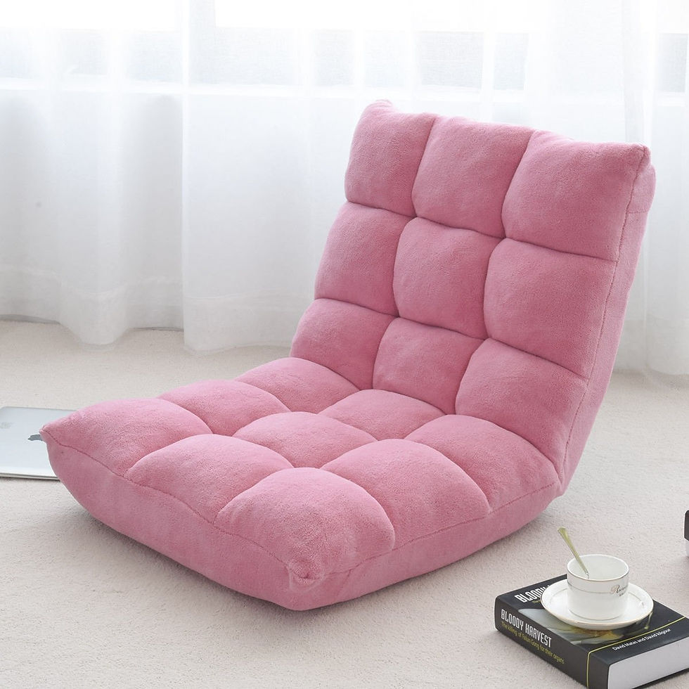 Adjustable 14-position Cushioned Floor Chair-Pink