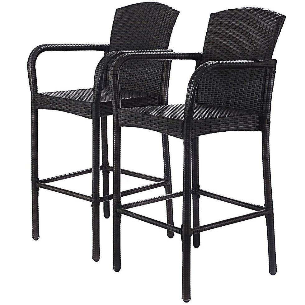 Thumbnail: 2 pcs Outdoor Rattan Set High Chairs