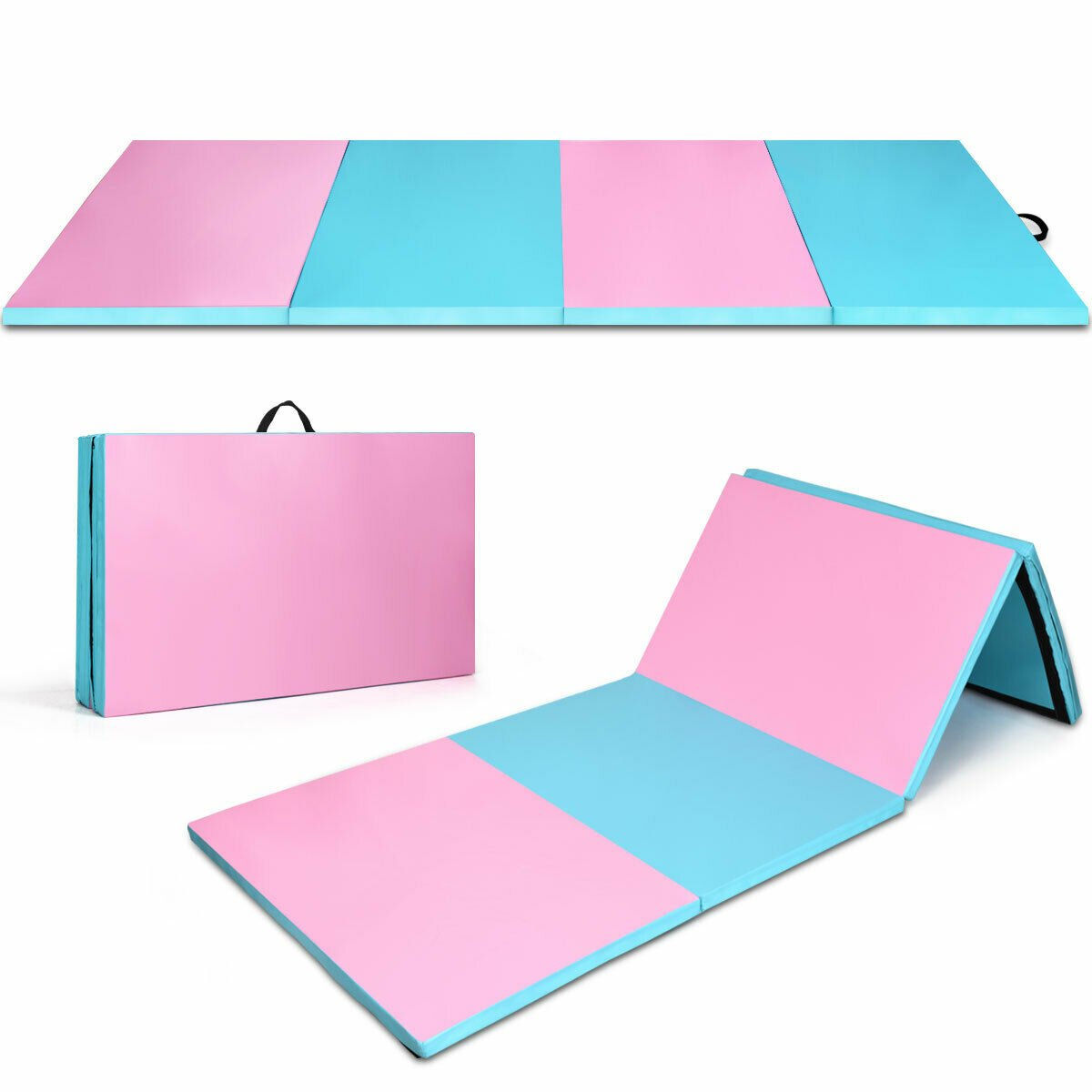 8' x 4' x 2" Folding Gymnastics Tumbling Mat-Purple