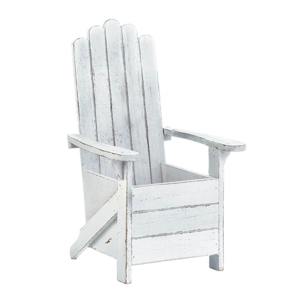 Thumbnail: WHITE ADIRONDACK CHAIR PLANTER