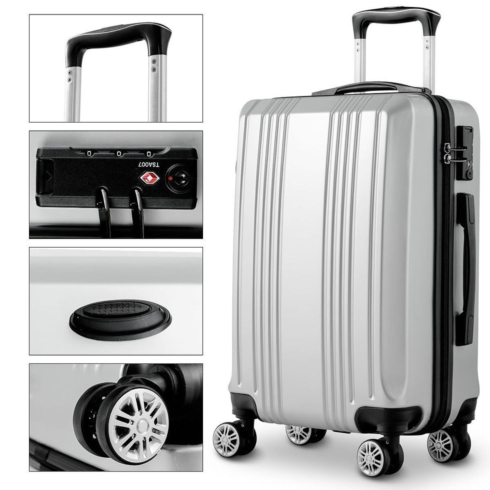 Thumbnail: 3PC Luggage Set Travel Suitcase with TSA Lock-Gray