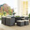 Thumbnail: Sojourn 9 Piece Outdoor Patio Sunbrella Dining Set