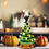 Thumbnail: 11.5" Pre-Lit Ceramic Hand-Painted Tabletop Halloween Tree