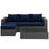 Thumbnail: Sojourn 3 Piece Outdoor Patio Sunbrella Sectional Set