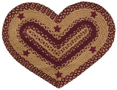 Wine Star Heart Rug 20x30