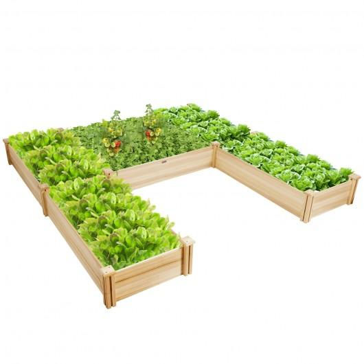 Thumbnail: U-Shaped Wooden Garden Raised Bed for Backyard and Patio