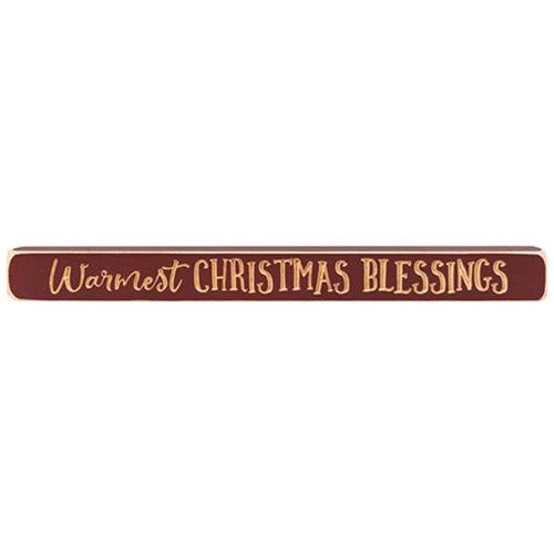 Warmest Christmas Blessings Engraved Block 1.75" x 18" (Pack of 4)