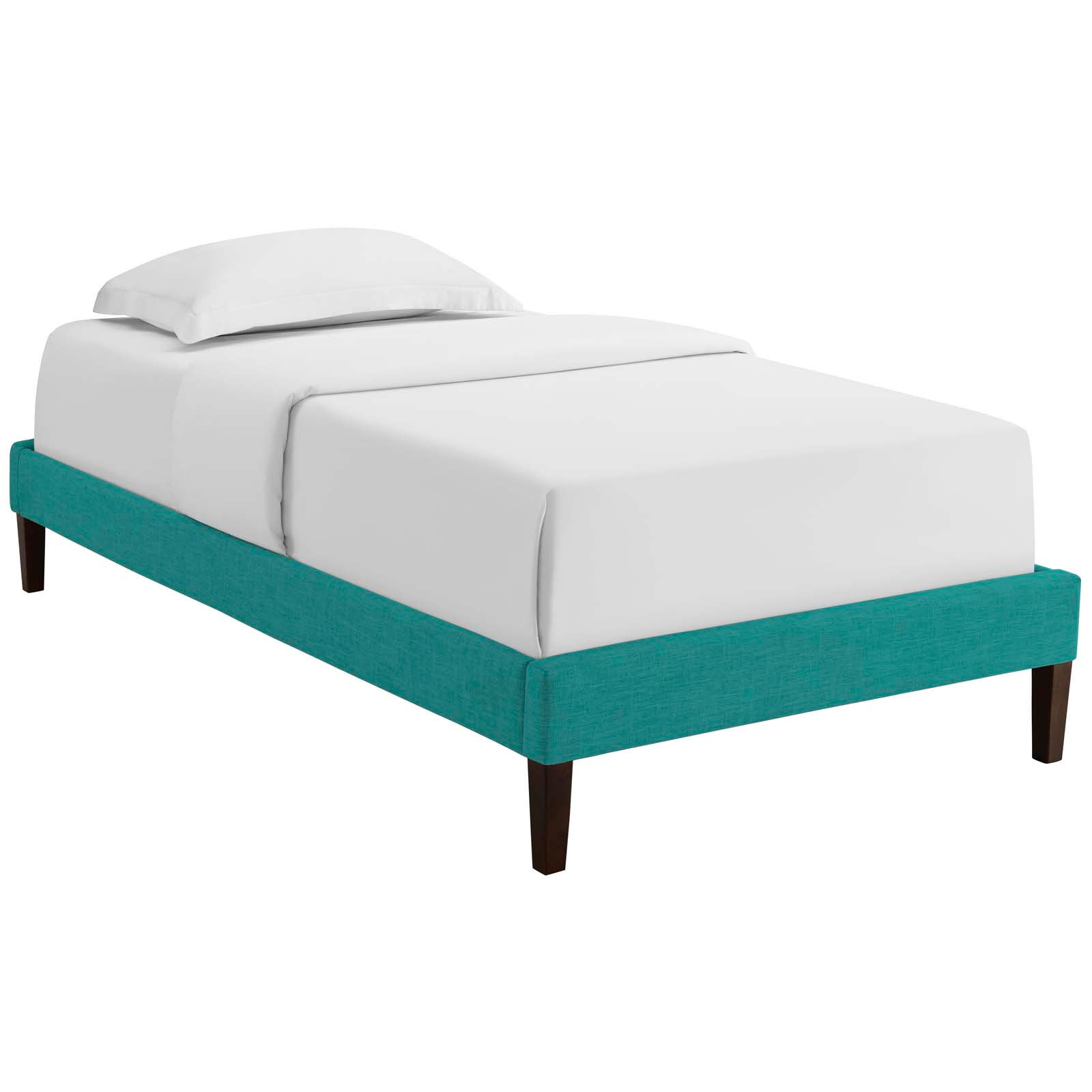 Tessie Twin Fabric Bed Frame With Squared Tapered Legs MOD-5895-TEA