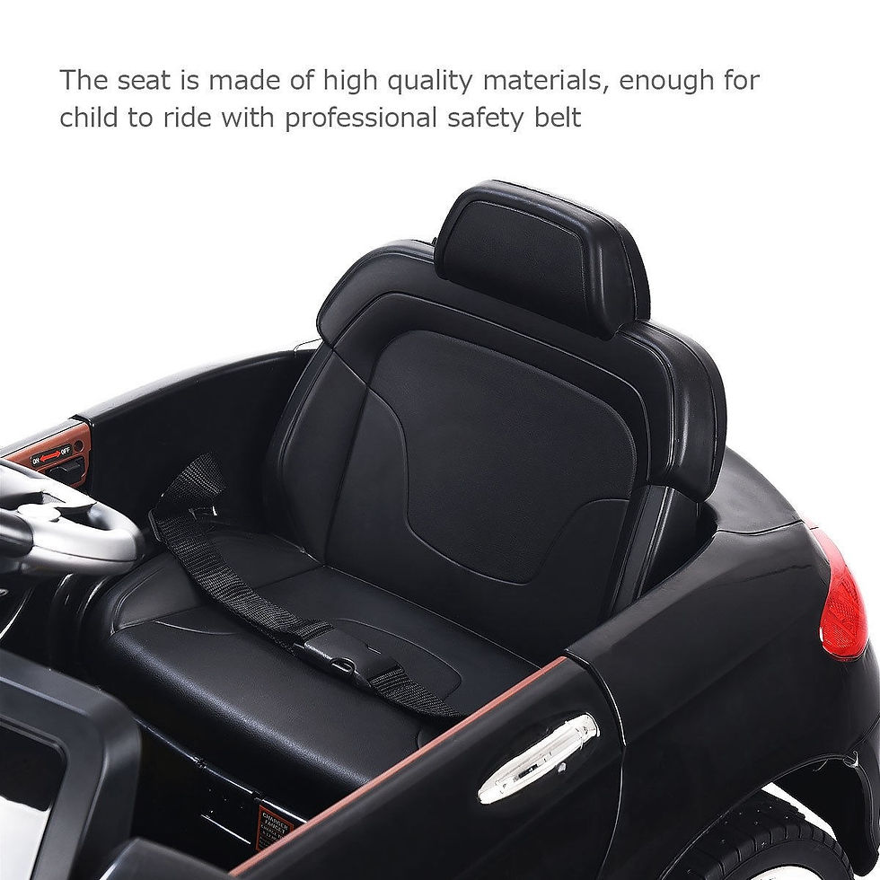 Thumbnail: 6V Kids Remote Control Battery Powered LED Lights Riding Car-Black