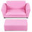 Thumbnail: Soft Kids Double Sofa with Ottoman-Pink