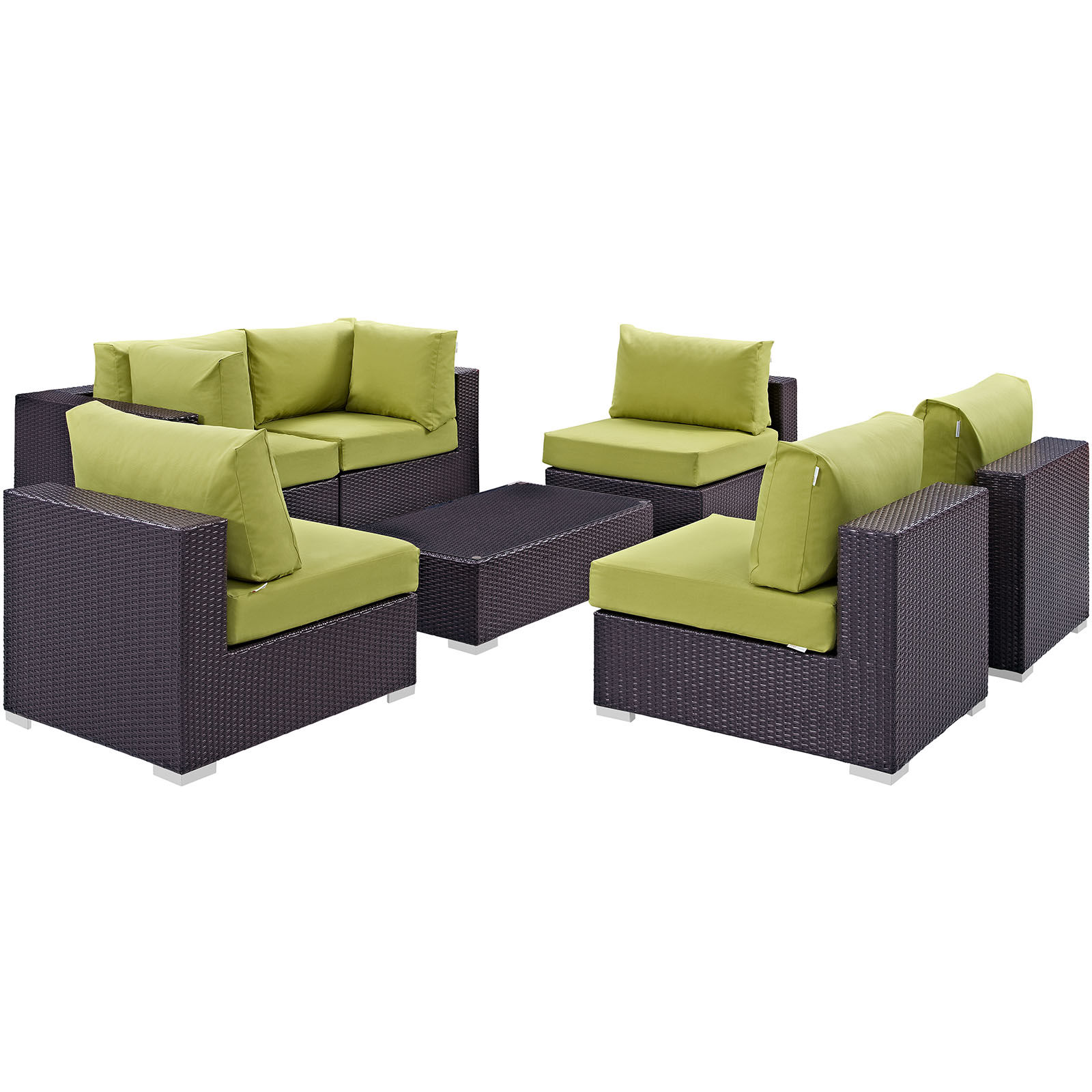 Convene 7 Piece Outdoor Patio Sectional Set EEI-2164-EXP-PER-SET