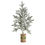 Thumbnail: 28" Flocked Christmas Artificial Tree in Decorative Planter