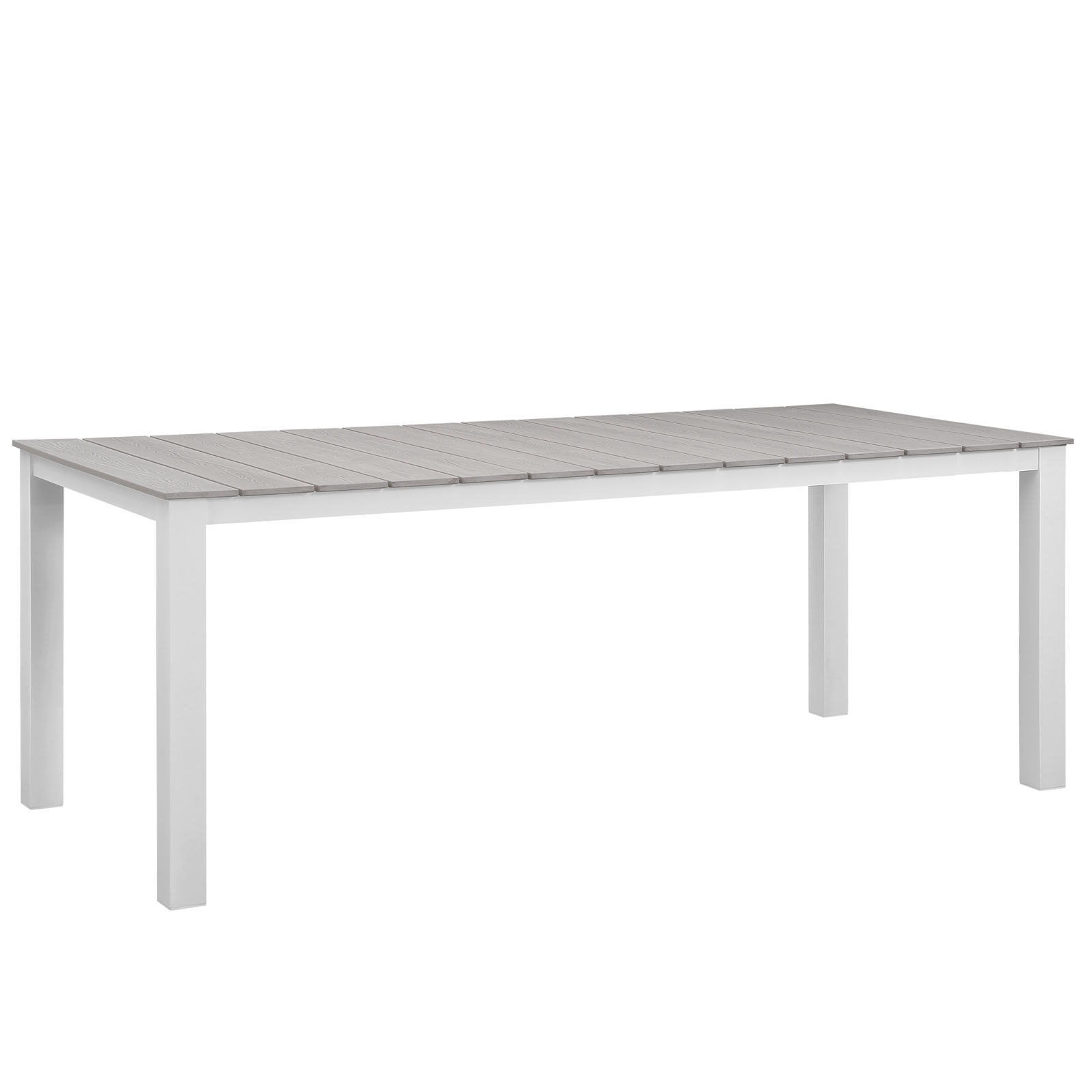 Maine 80" Outdoor Patio Dining Table White/Light Gray EEI-1509-WHI-LGR