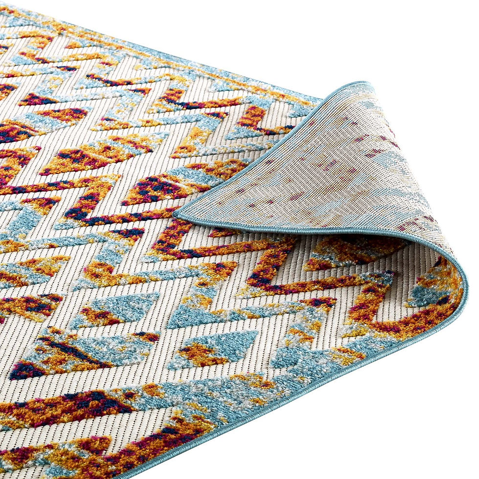 Thumbnail: Reflect Tamako Diamond & Chevron Moroccan Trellis 5x8 Indoor / Outdoor Area Rug