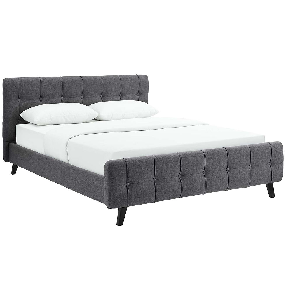 Ophelia Queen Fabric Bed - Gray MOD-5465-GRY
