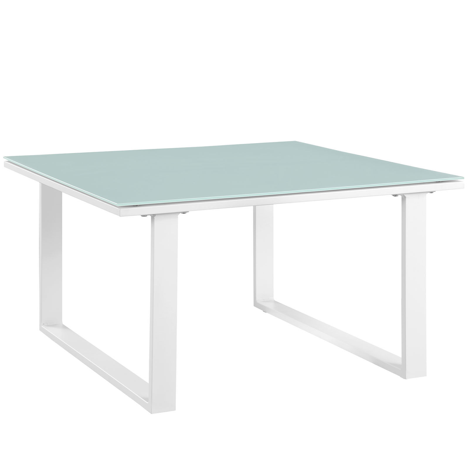 Fortuna Outdoor Patio Side Table - White EEI-1515-WHI-SET