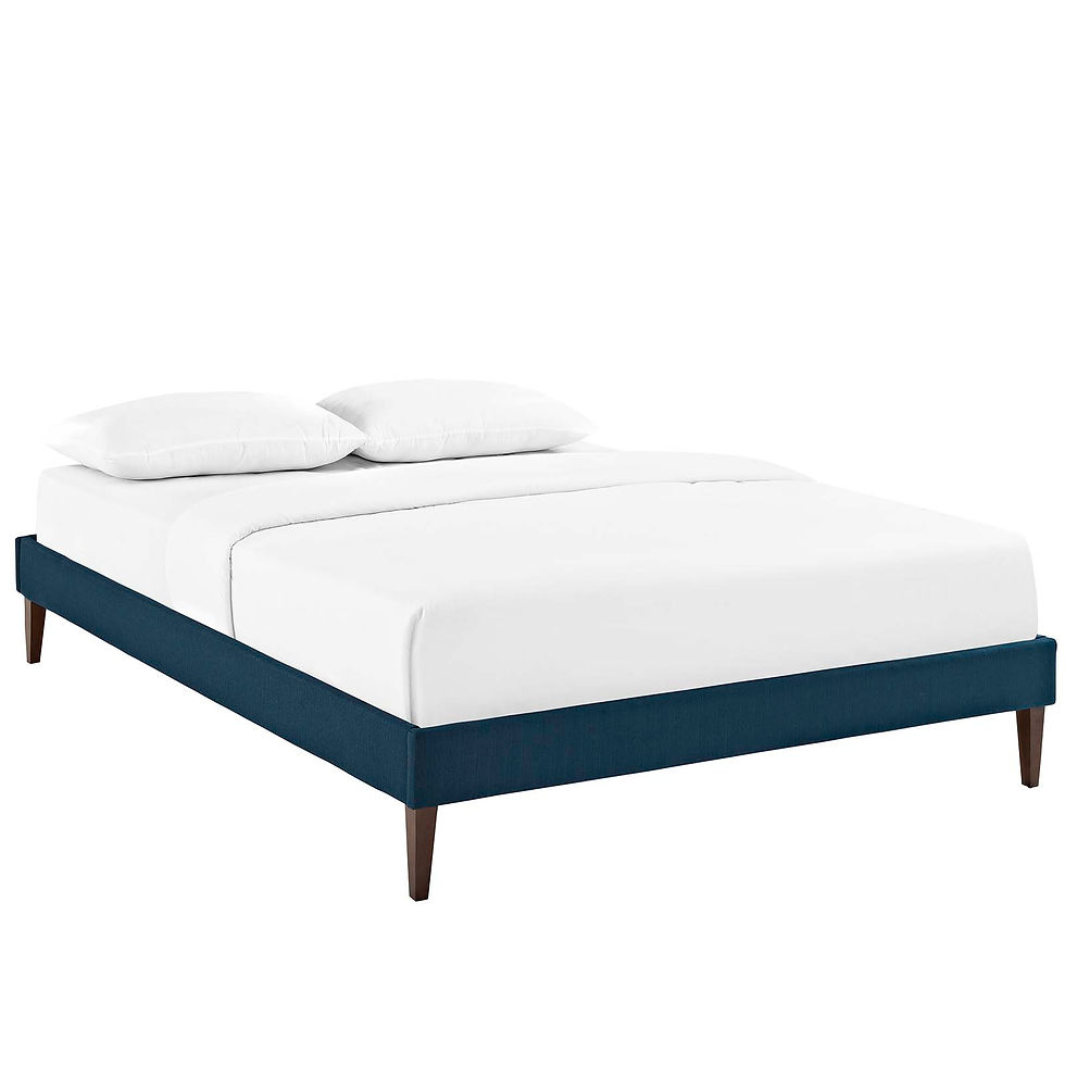 MOD-5901-AZU Tessie King Bed Frame With Squared Tapered Legs By