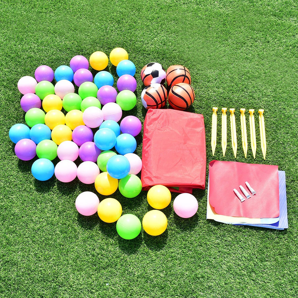 Thumbnail: Castle Slide Inflatable Bounce House w/ Ball Pit & Basketball Hoop