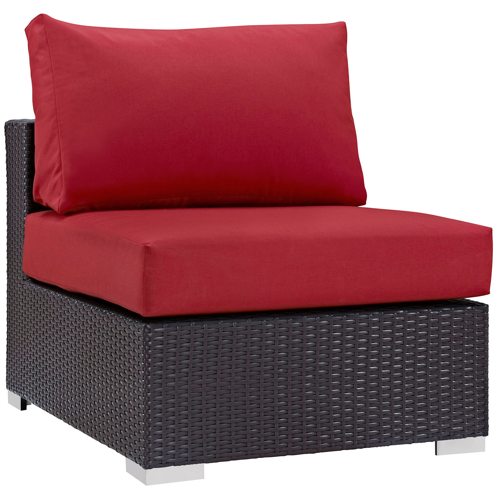 Convene Outdoor Patio Armless - Espresso/Red EEI-1910-EXP-RED