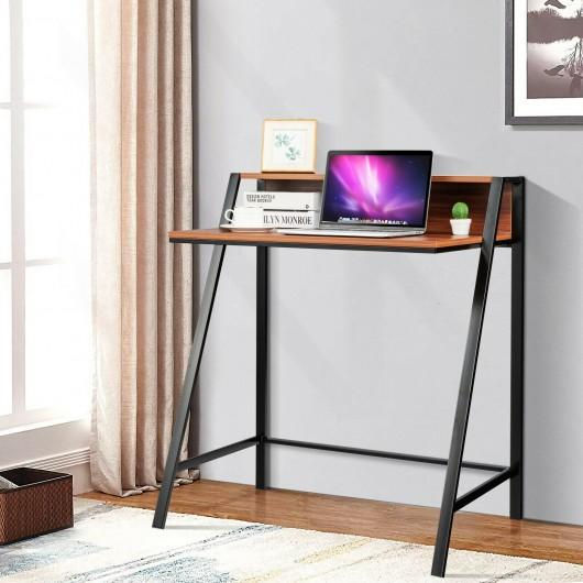 Thumbnail: 2 Tier Computer Desk PC Laptop Table Study Writing Home Office Workstation-WAL