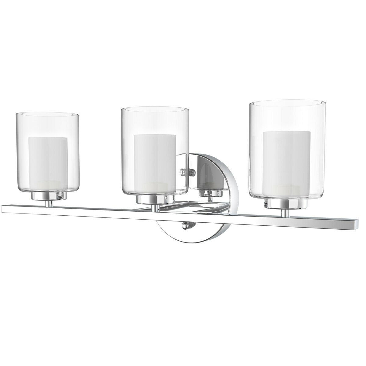 3-Light Wall Sconce light Fixture w/ Brushed Chrome Finish