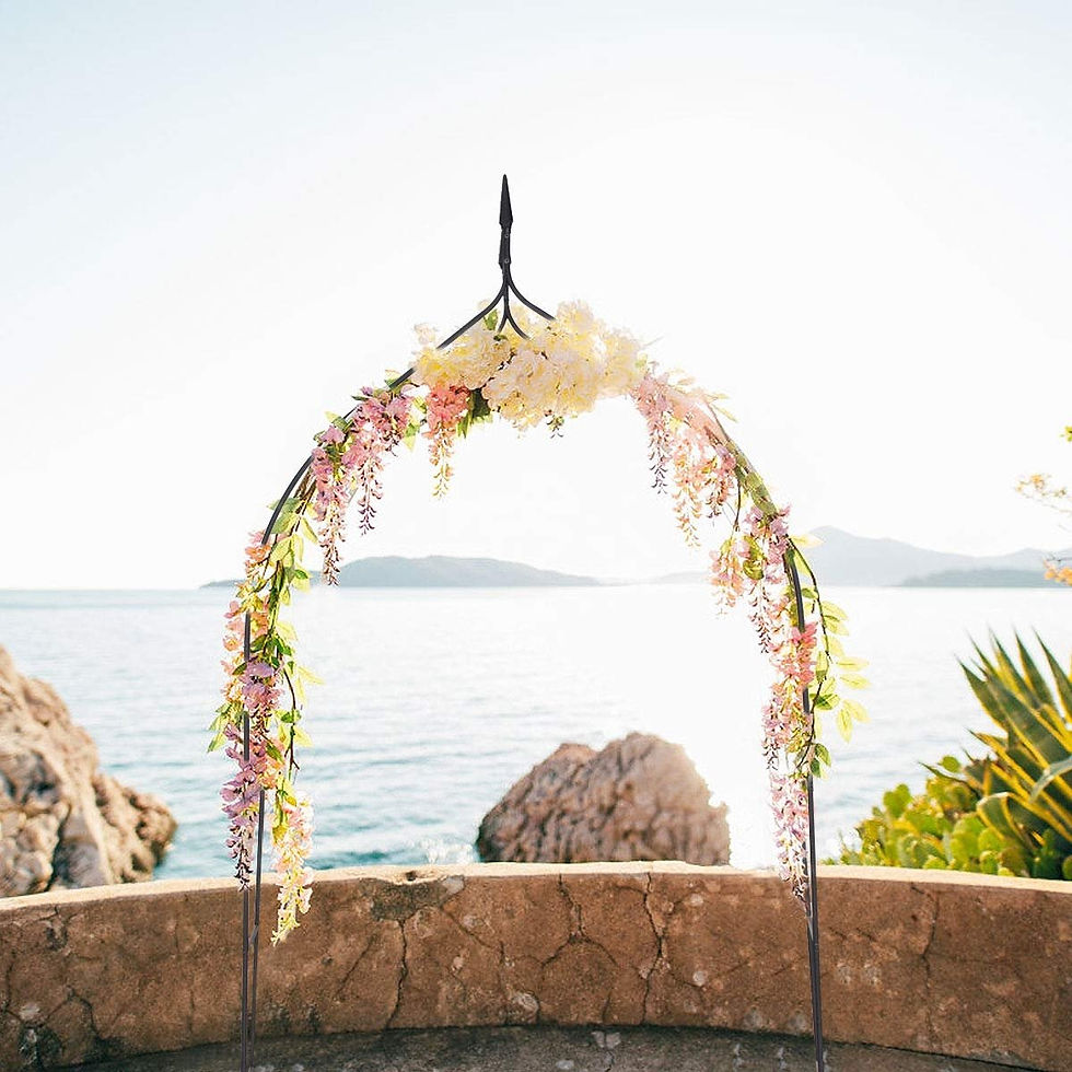 Thumbnail: 8'4" x 4'7" Gothic Steel Rose Arch