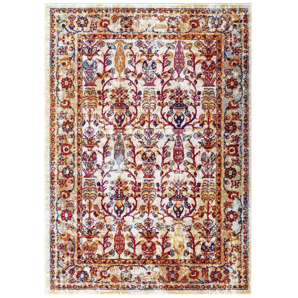Entourage Jessa Distressed Vintage Floral Lattice 8X10 Area Rug R 1170A 810