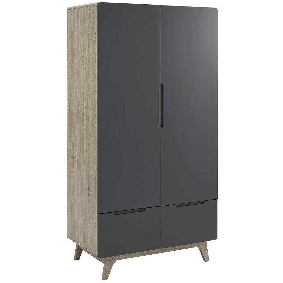 Origin Wood Wardrobe Cabinet MOD 6077 NAT GRY by Furniture