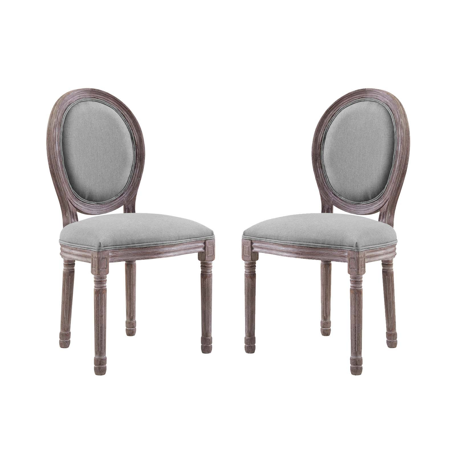 Emanate Dining Side Chair Upholstered Fabric Set Of 2 EEI-3467-LGR