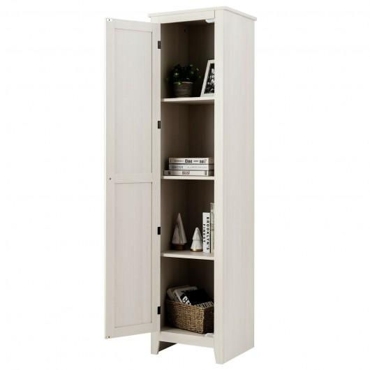 Thumbnail: Linen Tower Bathroom Storage Cabinet Tall Slim Side Organizer with Shelf-White