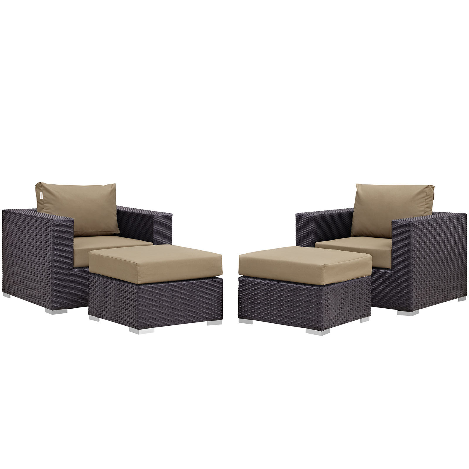 Convene 4 Piece Outdoor Patio Sectional Set EEI-2202-EXP-MOC-SET