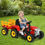 Thumbnail: 12V Kids Ride On Tractor with Trailer Ground Loader-Red