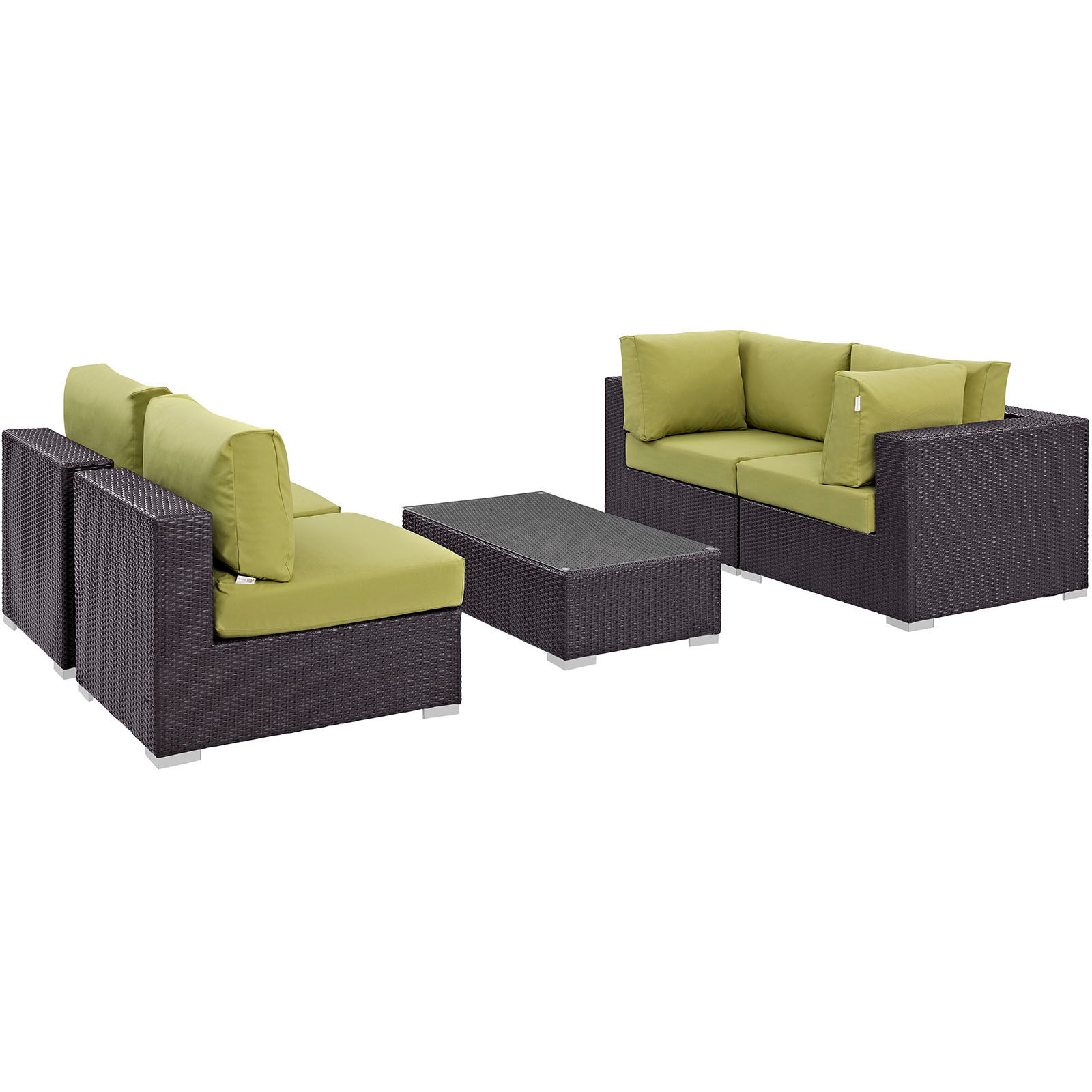 Convene 5 Piece Outdoor Patio Sectional Set EEI-2163-EXP-PER-SET
