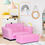 Thumbnail: Soft Kids Double Sofa with Ottoman-Pink