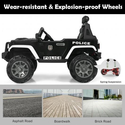 Thumbnail: 12V Kids Spring Suspension Ride On Truck-Black & White