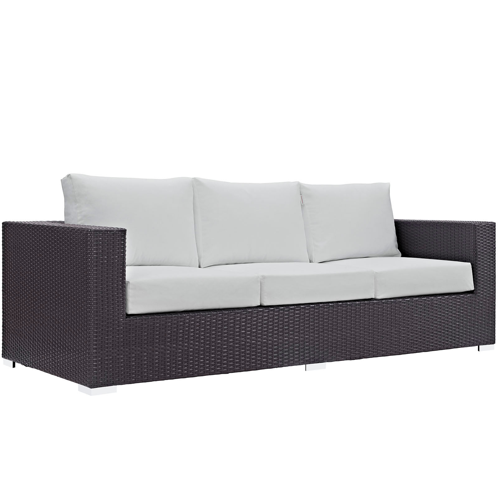 Convene Outdoor Patio Sofa - Espresso/White EEI-1844-EXP-WHI