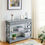 Thumbnail: Console Table 3-Tier with Drawer and Storage Shelves-Gray