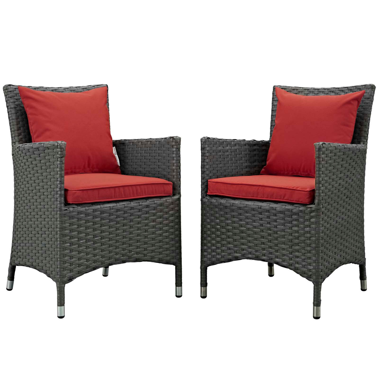 Best Sojourn 2 Piece Outdoor Patio Wicker Rattan Sunbrella Fabric Dining Set