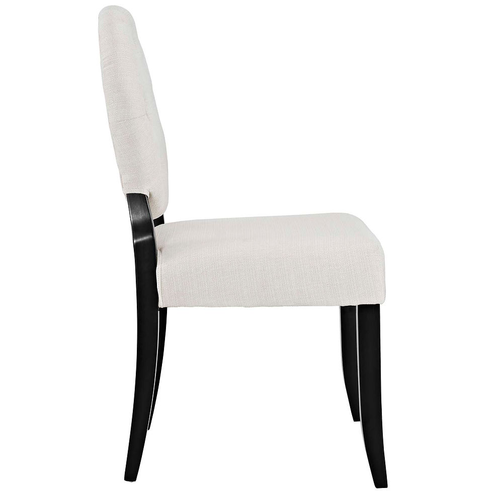 Thumbnail: Button Dining Side Chair Upholstered Fabric Set of 2