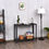 Thumbnail: Metal Frame Wood  Console Sofa Table with Storage Shelf-Black